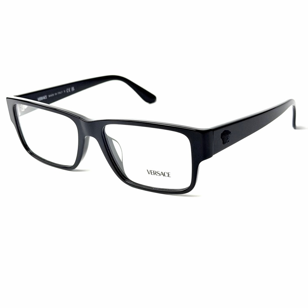 Versace Mod. 3342 F GB1 Black Plastic Eyeglasses New Authentic